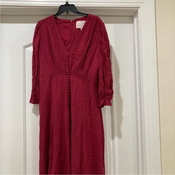 Gal Meets Glam Red MIDI Dress with long Sleeve Good condition - Picture 5 of 15